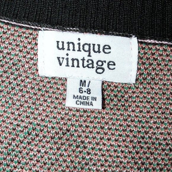 Unique Vintage | Pink Cherry Hearts Cardigan | Size Medium - Picture 4 of 12